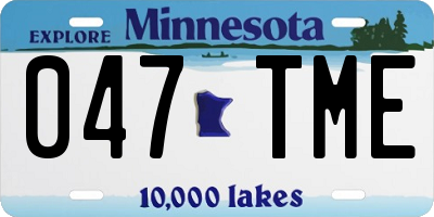 MN license plate 047TME