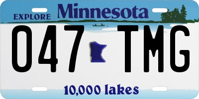 MN license plate 047TMG