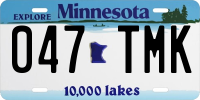 MN license plate 047TMK