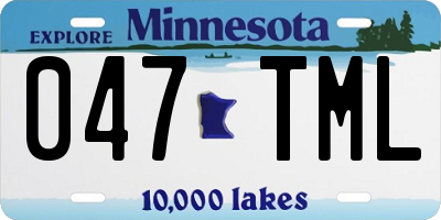 MN license plate 047TML