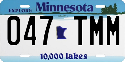 MN license plate 047TMM
