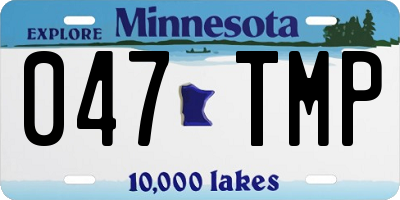 MN license plate 047TMP