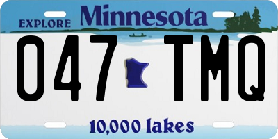 MN license plate 047TMQ
