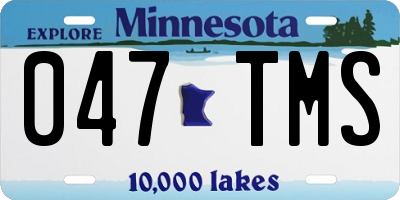 MN license plate 047TMS