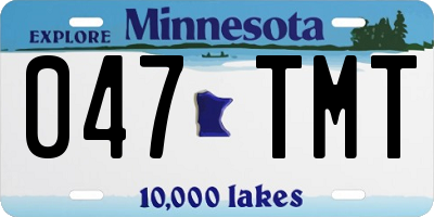 MN license plate 047TMT