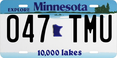 MN license plate 047TMU