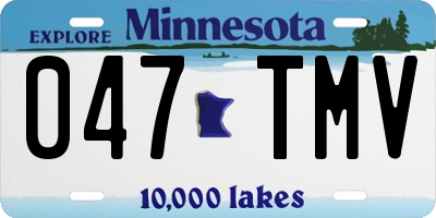 MN license plate 047TMV