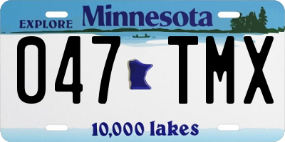 MN license plate 047TMX