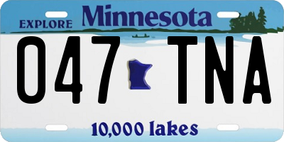 MN license plate 047TNA