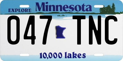 MN license plate 047TNC