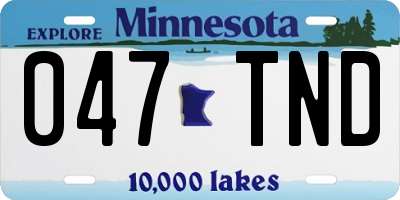 MN license plate 047TND