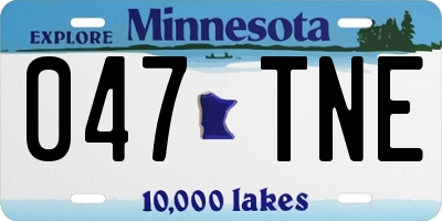 MN license plate 047TNE