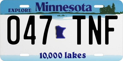 MN license plate 047TNF