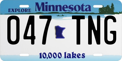MN license plate 047TNG