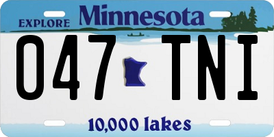 MN license plate 047TNI