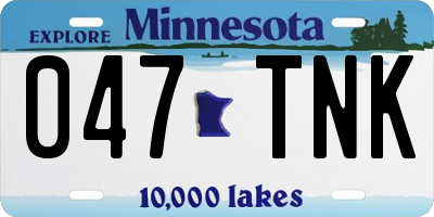 MN license plate 047TNK