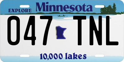 MN license plate 047TNL
