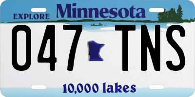 MN license plate 047TNS