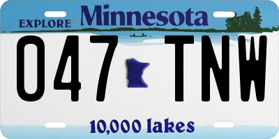 MN license plate 047TNW
