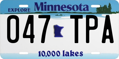 MN license plate 047TPA