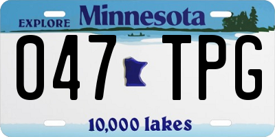 MN license plate 047TPG