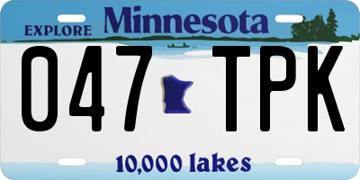MN license plate 047TPK