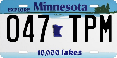 MN license plate 047TPM