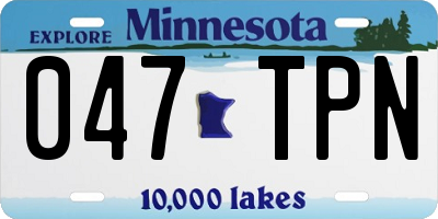 MN license plate 047TPN