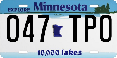 MN license plate 047TPO