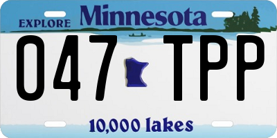 MN license plate 047TPP