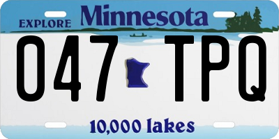 MN license plate 047TPQ