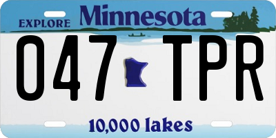 MN license plate 047TPR