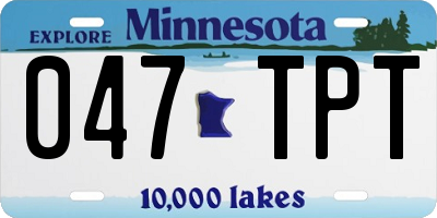 MN license plate 047TPT