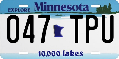 MN license plate 047TPU