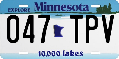 MN license plate 047TPV
