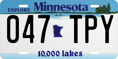 MN license plate 047TPY