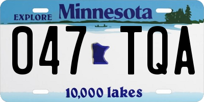 MN license plate 047TQA