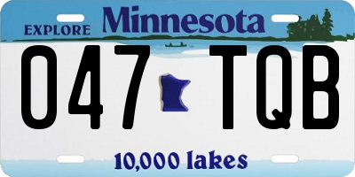 MN license plate 047TQB