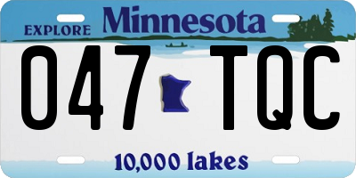 MN license plate 047TQC