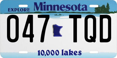 MN license plate 047TQD
