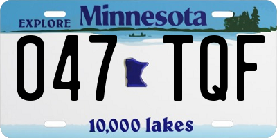MN license plate 047TQF