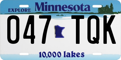 MN license plate 047TQK