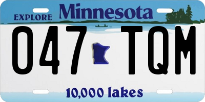 MN license plate 047TQM