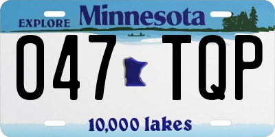 MN license plate 047TQP
