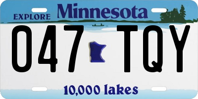 MN license plate 047TQY