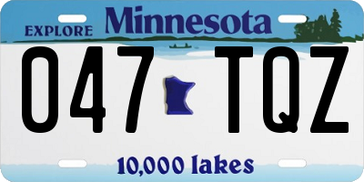 MN license plate 047TQZ