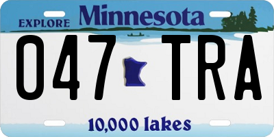 MN license plate 047TRA