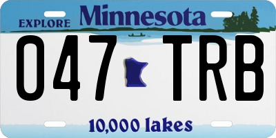 MN license plate 047TRB