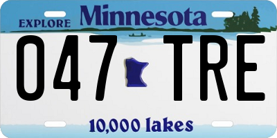 MN license plate 047TRE
