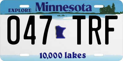 MN license plate 047TRF